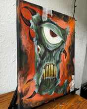 Load image into Gallery viewer, Oil Pastel Monster on Canvas
