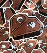 Load image into Gallery viewer, Skull Coffin Vinyl Sticker
