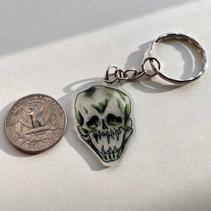 Green Skull Keychain