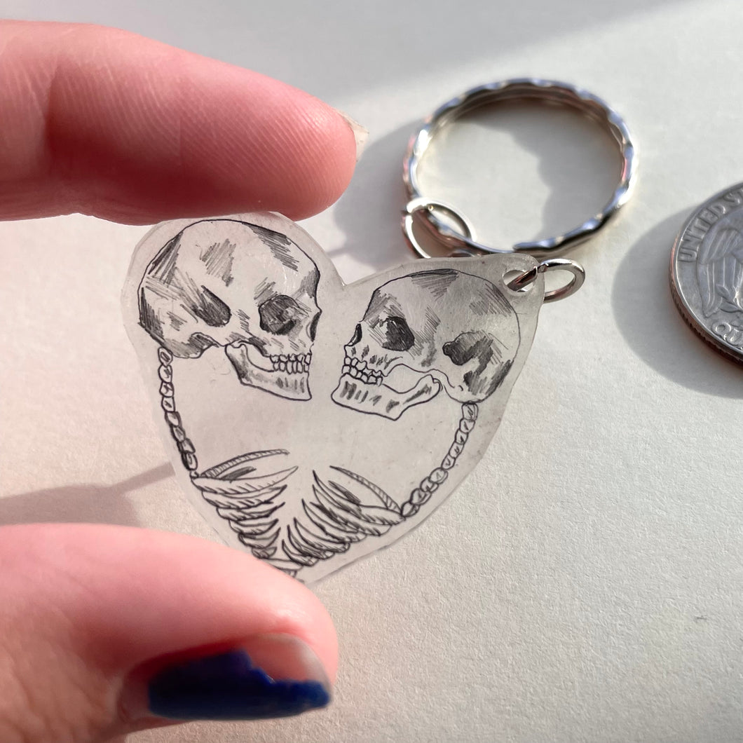 Skull Heart Keychain
