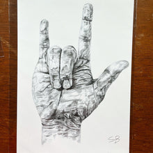 Load image into Gallery viewer, I Love You ASL Art Drawing (Print)
